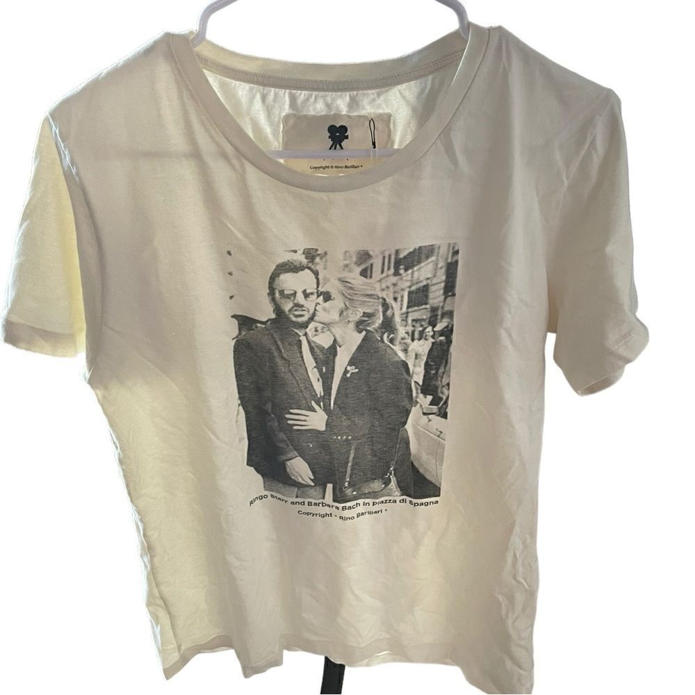 BARILLARI'S STORY Ringo Star Barbara Bach T-Shirt short Sleeve Made Italy RARE M